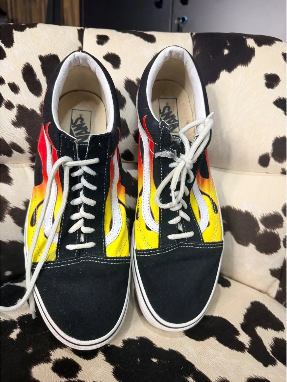 CALL OUT Vans Flame Print Old Skool Sneakers Size 12
